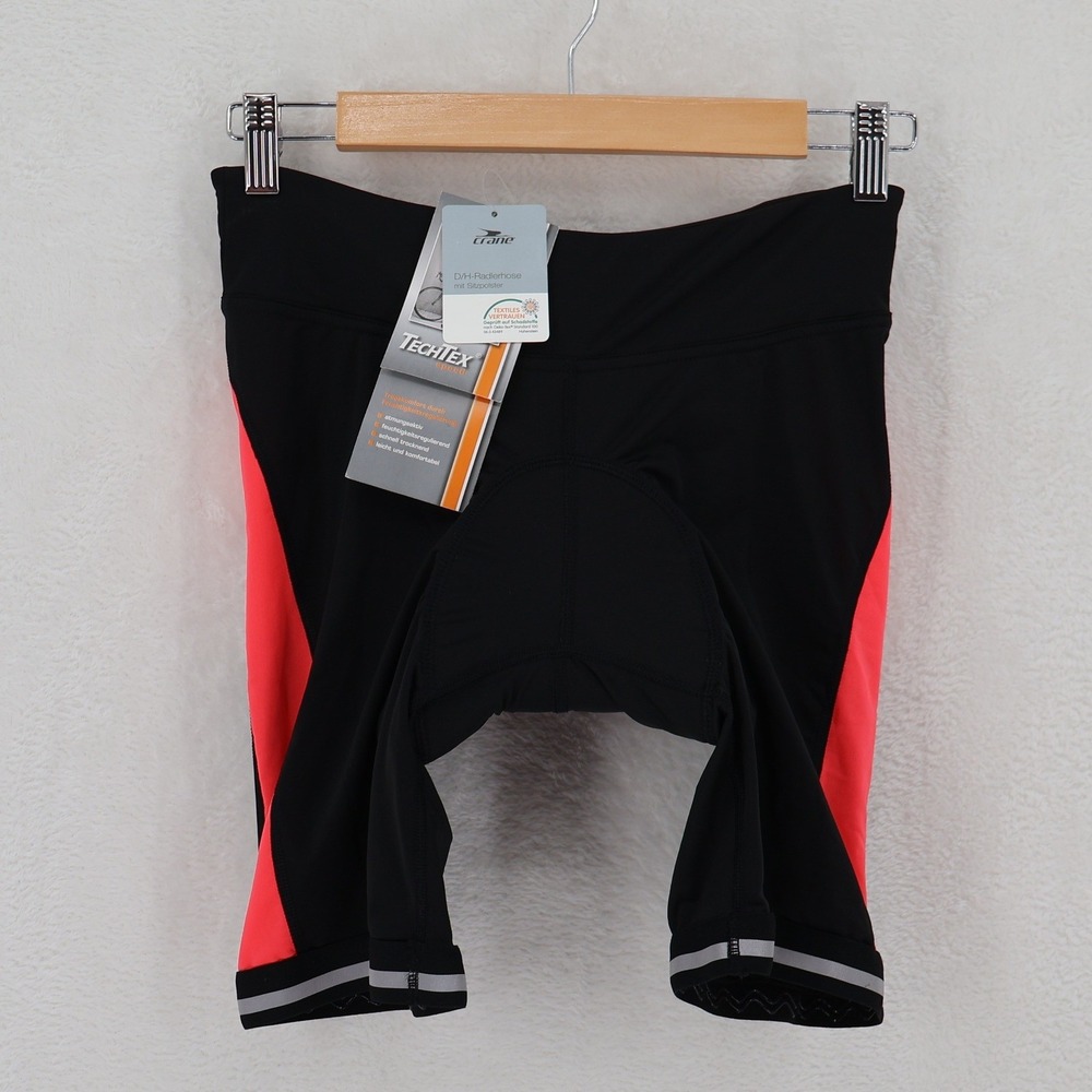 Crane TechTex Speed Cycling Shorts Mens Size 38 Black Orange Padded Performance